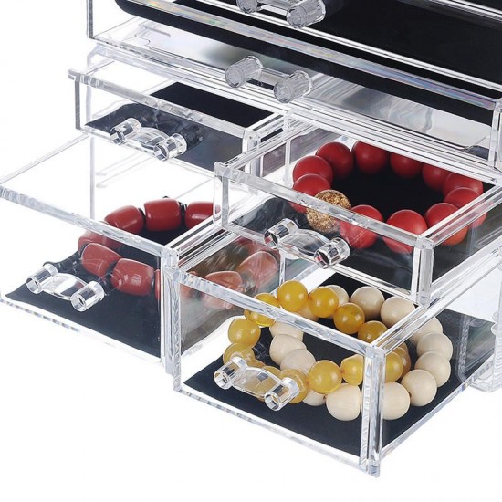 23X30cm Desktop 3-layer Free Combination Drawer Type Transparent Acrylic Cosmetics Makeup Brushes Storage Box Household