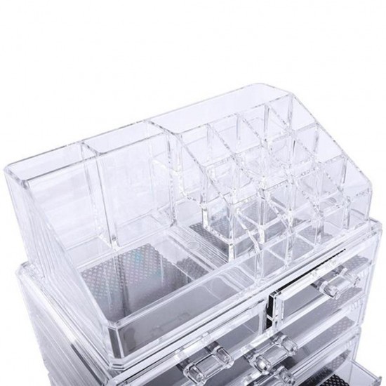 23X30cm Desktop 3-layer Free Combination Drawer Type Transparent Acrylic Cosmetics Makeup Brushes Storage Box Household