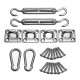 24Pcs Sail Accessories for Rectangle or Square Shade Sail Replacement Fitting Tools Kit