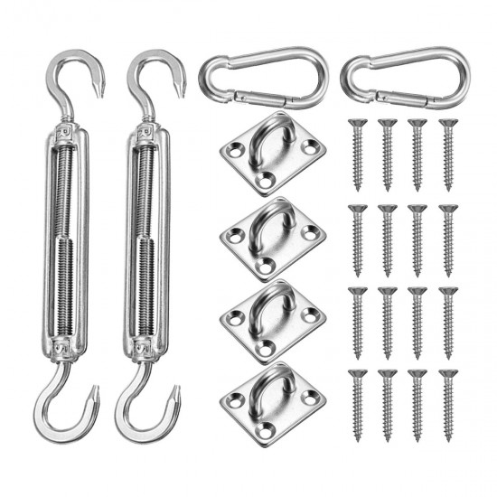 24Pcs Sail Accessories for Rectangle or Square Shade Sail Replacement Fitting Tools Kit