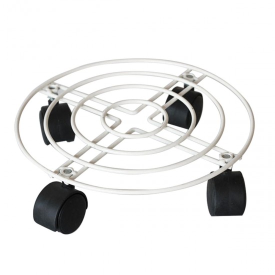 25-40cm Plant Pot Round Wheels Mover Trolley Caddy Garden Plate Metal Stand Rolling Plant