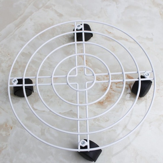 25-40cm Plant Pot Round Wheels Mover Trolley Caddy Garden Plate Metal Stand Rolling Plant
