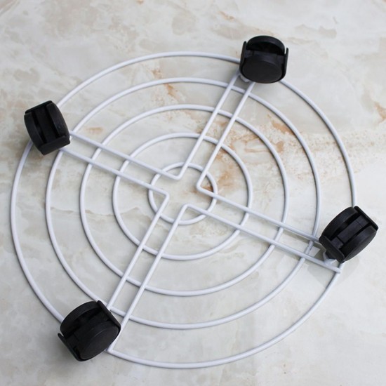 25-40cm Plant Pot Round Wheels Mover Trolley Caddy Garden Plate Metal Stand Rolling Plant