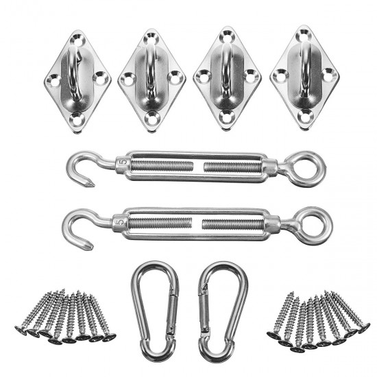 28Pcs Sail Accessories for Triangle or Square Shade Sail Replacement Fitting Tools Kit 28Pcs Sail Accessories for Triangle or Square Shade Sail Replacement Fitting Tools Kit