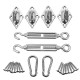 28Pcs Sail Accessories for Triangle or Square Shade Sail Replacement Fitting Tools Kit 28Pcs Sail Accessories for Triangle or Square Shade Sail Replacement Fitting Tools Kit