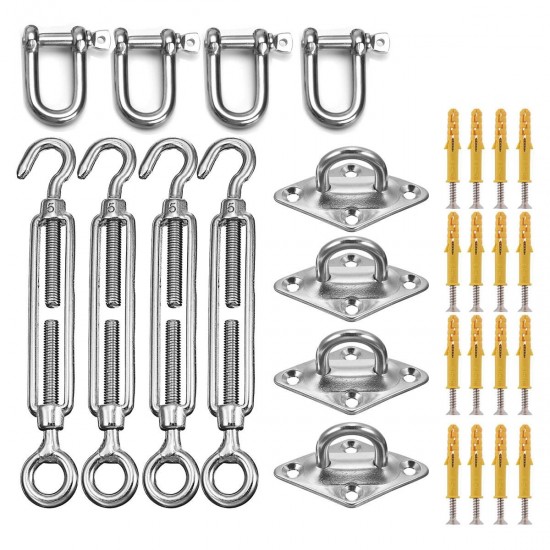 28Pcs Sail Accessories for Triangle or Square Shade Sail Replacement Fitting Tools Kit 28Pcs Sail Accessories for Triangle or Square Shade Sail Replacement Fitting Tools Kit