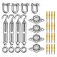 28Pcs Sail Accessories for Triangle or Square Shade Sail Replacement Fitting Tools Kit