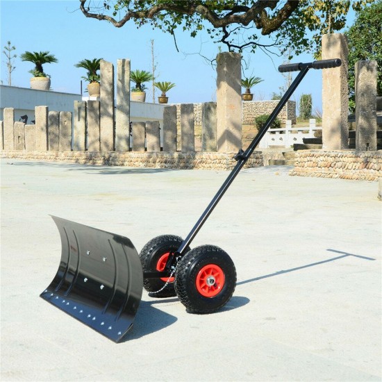 29 Inch Wheeled Snow Shovel Adjustable Height Multi-angle Snow Pusher Garden Snow Plow Shovel with Wheels 29 Inch Wheeled Snow Shovel Adjustable Height Multi-angle Snow Pusher Garden Snow Plow Shovel with Wheels