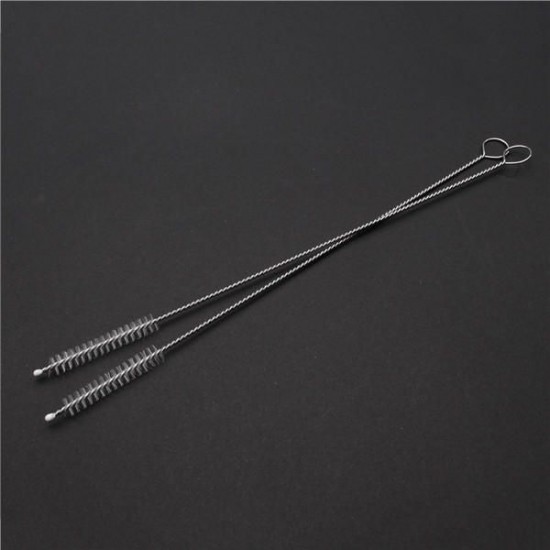 2Pcs 175mm Stainless Steel Straight Straws Cleaner Cleaning Brushes