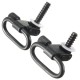 2Pcs Black Quick Release Detach Sling Mounting Suspender Loop & Studs With White Washers