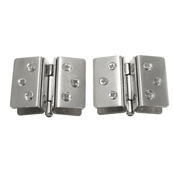 2Pcs Glass to Glass Door Double Clamp Shower Hinges Grip Hardware Tool