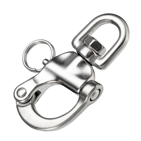2pcs 316 Stainless Steel Quick Release Boat Anchor Chain Eye Shackle SwiveI Snap Hook