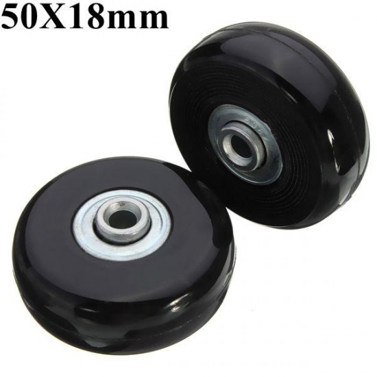 2pcs 50mm Black Luggage Suitcase Replacement Rubber Wheel Roller Suitcase Repair Parts