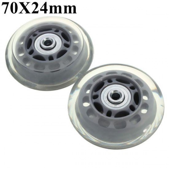 2pcs 70mm Clear Luggage Suitcase Replacement Rubber Wheel Roller Suitcase Repair Parts