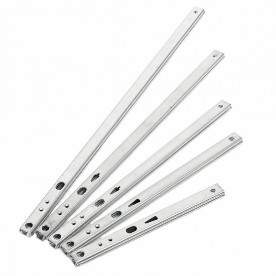 2pcs Metal Drawer Ball Bearing Slide Mute Guide Track 8-16Inch Silver 2pcs Metal Drawer Ball Bearing Slide Mute Guide Track 8-16Inch Silver