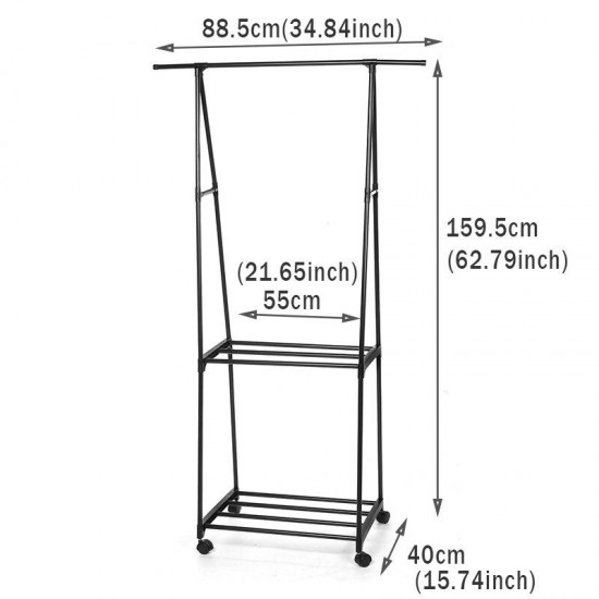 3 IN1 Metal Closet Organizer Wardrobe Shelves Kit Portable Clothes Storage Rack 3 IN1 Metal Closet Organizer Wardrobe Shelves Kit Portable Clothes Storage Rack