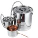 3 Pots 10/30L DIY Alcohol Distiller Water Alcohol Still Boiler With Thermometer