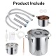 3 Pots 10/30L DIY Alcohol Distiller Water Alcohol Still Boiler With Thermometer