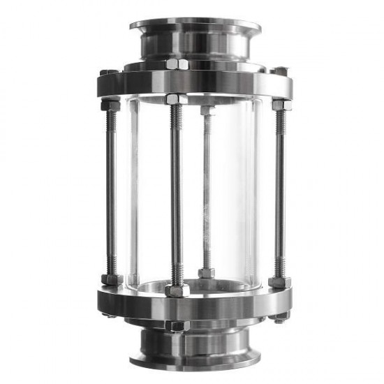 304 Stainless Steel Glass Multiple Tri Clamp Type Flow Sight Sanitary Fitting 304 Stainless Steel Glass Multiple Tri Clamp Type Flow Sight Sanitary Fitting