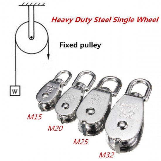 304 Stainless Steel Heavy Duty Pulley Single Wheel Swivel Lifting Rope Block