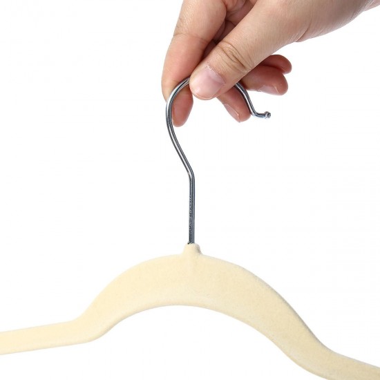 30Pcs Beige Thin Space Saving Velvet Hanger Nonslip Coat Cloth Hanger 360 Heavy Duty 10 Clips 30Pcs Beige Thin Space Saving Velvet Hanger Nonslip Coat Cloth Hanger 360 Heavy Duty 10 Clips