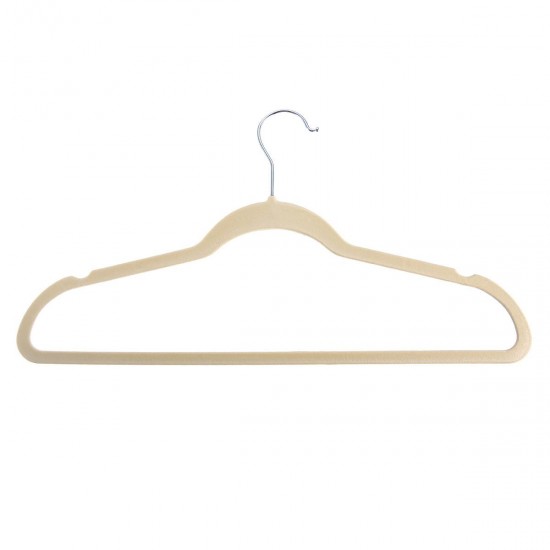 30Pcs Beige Thin Space Saving Velvet Hanger Nonslip Coat Cloth Hanger 360 Heavy Duty 10 Clips 30Pcs Beige Thin Space Saving Velvet Hanger Nonslip Coat Cloth Hanger 360 Heavy Duty 10 Clips
