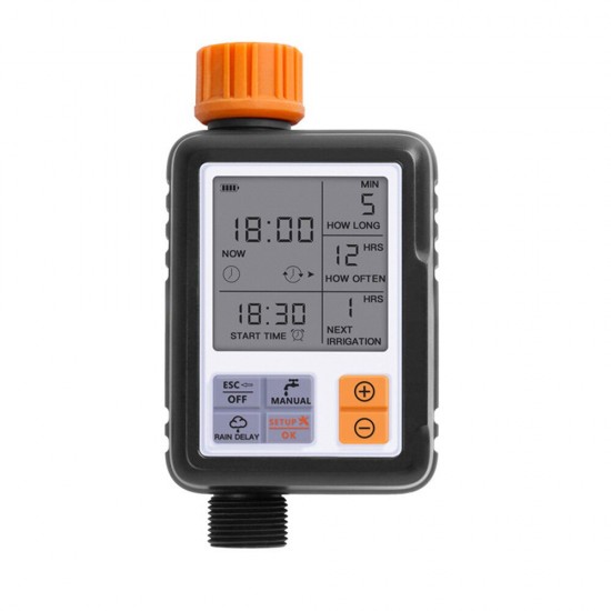 3/4'' IP65 Waterproof Automatic Water Irrigation Timer Hose Timer Sprinkler Controller Timer Faucet Digital Watering Timer w/ LCD Screen for Garden Lawn 3/4'' IP65 Waterproof Automatic Water Irrigation Timer Hose Timer Sprinkler Controller Timer Faucet Digital Watering Timer w/ LCD Screen for Garden Lawn