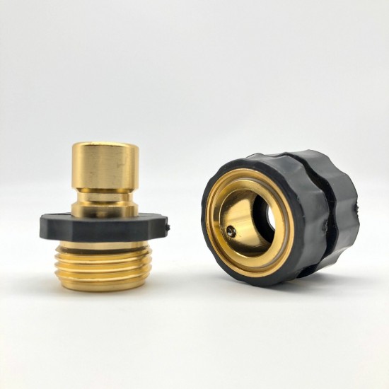 3/4 Inch Garden Hose Quick Connector Fittings Aluminum Easy Connector Fitting Male And Female Set 3/4 Inch Garden Hose Quick Connector Fittings Aluminum Easy Connector Fitting Male And Female Set