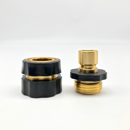 3/4 Inch Garden Hose Quick Connector Fittings Aluminum Easy Connector Fitting Male And Female Set 3/4 Inch Garden Hose Quick Connector Fittings Aluminum Easy Connector Fitting Male And Female Set
