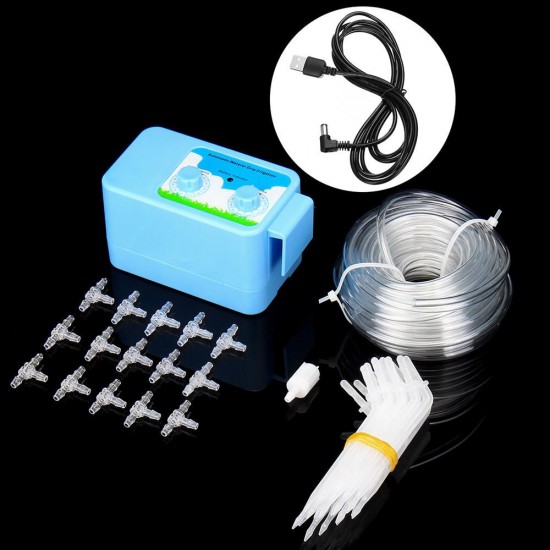 34Pcs/Set Intelligent Garden Automatic Watering Device Set w/ 10M Hose Flower Drip Irrigation Watering Tool Kits Water Timer DIY System