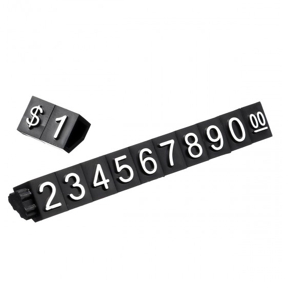 360 Cubes White on Black Adjustable Sale Price Display Blank Tag Label Retail Shop