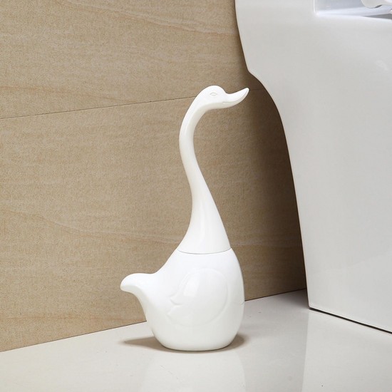 360° Round Toilet Brush Swan Creative Bathroom Cleaning Exquisite Long Handle