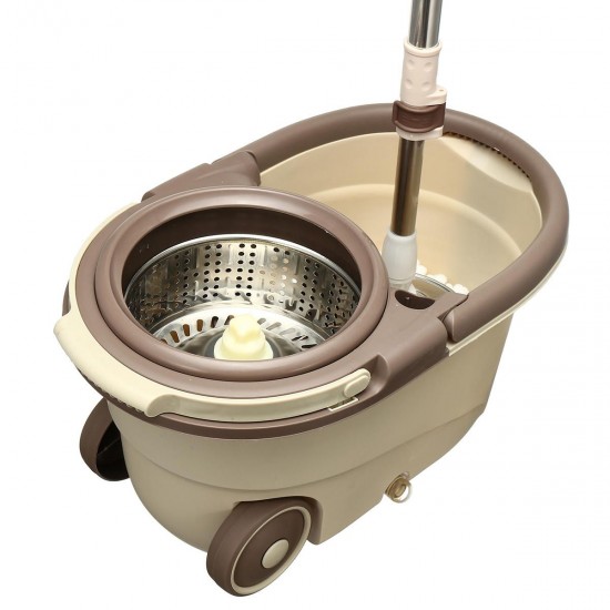 360°Rotating Head Easy Floor Mop Water Bucket 2x Heads Microfiber Spin Cleaning Tool 360°Rotating Head Easy Floor Mop Water Bucket 2x Heads Microfiber Spin Cleaning Tool