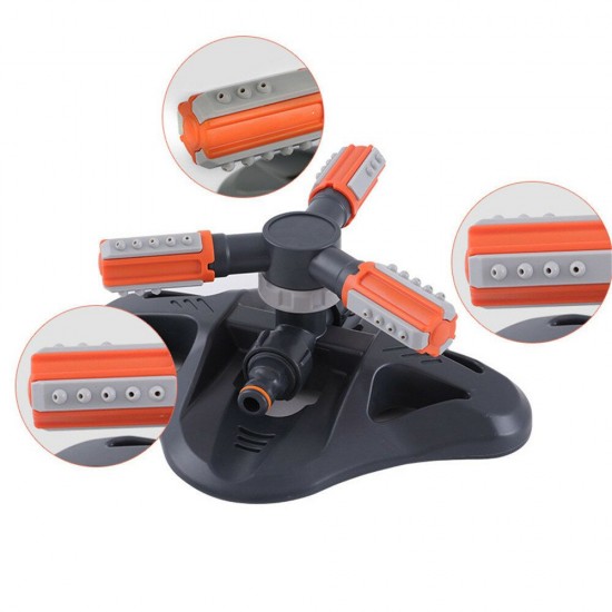 360°Rotation Lawn Sprinkler Three-Prong Automatic Garden Water Sprinkler Lawn Irrigation Watering System