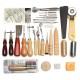 37Pcs Leather Craft Tool Kit Hand Sewing Stitching Punch Saddle Carving Work