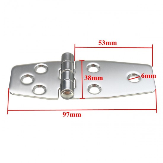 38x97mm Flush Hinges 316 Stainless Steel Polished Silver for Boat Marine Door