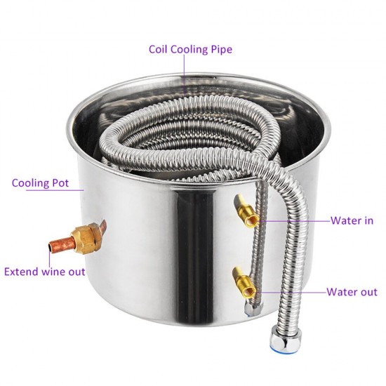 3GAL/5GAL/8GAL Water Distiller Alcohol Distiller Stainless Boiler Making Equipment Kit 3GAL/5GAL/8GAL Water Distiller Alcohol Distiller Stainless Boiler Making Equipment Kit