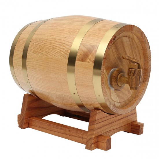 3L Wooden Barrel with Spigot for Whisky Wine Liquor Homebrew 3L Wooden Barrel with Spigot for Whisky Wine Liquor Homebrew
