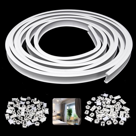 3M Flexible Ceiling Mounted Bendable Curtain Track Window Rod Rail System Window 3M Flexible Ceiling Mounted Bendable Curtain Track Window Rod Rail System Window