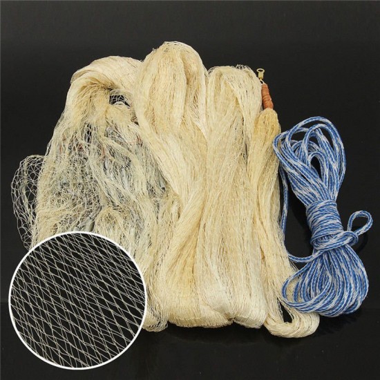 3M x 4M Hand Throw Fishing Net Nylon Monofilament Fish Gill Net Easy Throw Hand Casting Easy Throw