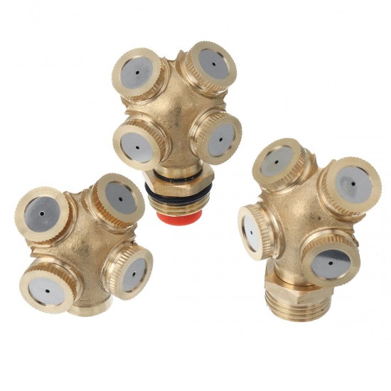 4 Hole Brass Spray Misting Nozzle Garden Sprinkler Irrigation Fitting Adjustable 4 Hole Brass Spray Misting Nozzle Garden Sprinkler Irrigation Fitting Adjustable