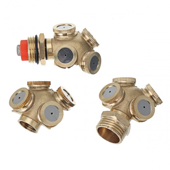 4 Hole Brass Spray Misting Nozzle Garden Sprinkler Irrigation Fitting Adjustable 4 Hole Brass Spray Misting Nozzle Garden Sprinkler Irrigation Fitting Adjustable