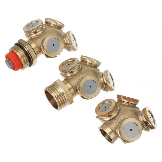 4 Hole Brass Spray Misting Nozzle Garden Sprinkler Irrigation Fitting Adjustable 4 Hole Brass Spray Misting Nozzle Garden Sprinkler Irrigation Fitting Adjustable