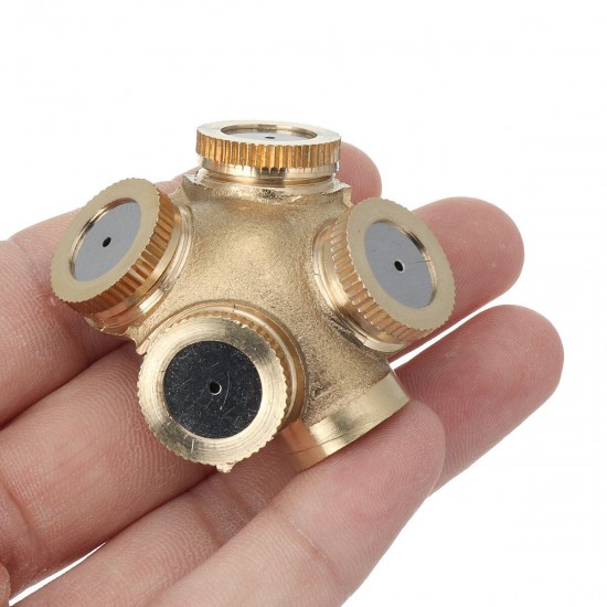 4 Hole Brass Spray Misting Nozzle Garden Sprinkler Irrigation Fitting Adjustable 4 Hole Brass Spray Misting Nozzle Garden Sprinkler Irrigation Fitting Adjustable