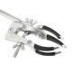 4 Prongs Long Handle Clamp Flask Clip with Rubber Protective Cover Jaws Adjustable Pipe Holder