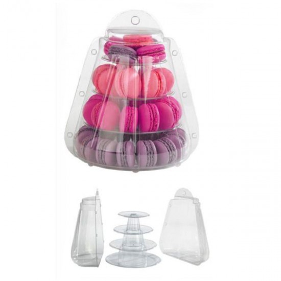 4 Tiers Mini Macaron Tower Bottles Display Stand Case Round Party Decor Wedding Supplies