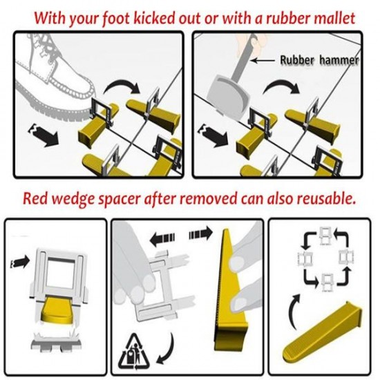 400Pcs Tile Leveling Plastic Spacers Tiling Clips Wedges Tools 400Pcs Tile Leveling Plastic Spacers Tiling Clips Wedges Tools