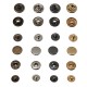40/100 Set Rivets DIY Leather Craft Fasteners Buttons Copper Press Studs Silver Bronze Rivets With Tools