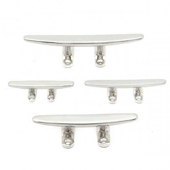 4/5/6/8 Inch 316 Stainless Steel 4 Hole Low Flat Cleat For Deck Rope Tie Decorative Hardware 4/5/6/8 Inch 316 Stainless Steel 4 Hole Low Flat Cleat For Deck Rope Tie Decorative Hardware