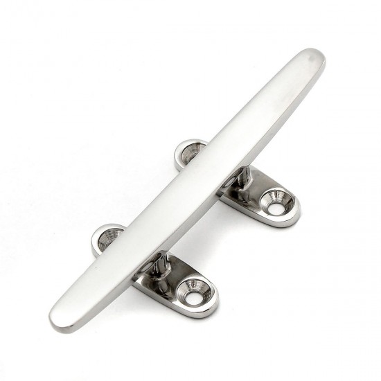 4/5/6/8 Inch 316 Stainless Steel 4 Hole Low Flat Cleat For Deck Rope Tie Decorative Hardware 4/5/6/8 Inch 316 Stainless Steel 4 Hole Low Flat Cleat For Deck Rope Tie Decorative Hardware